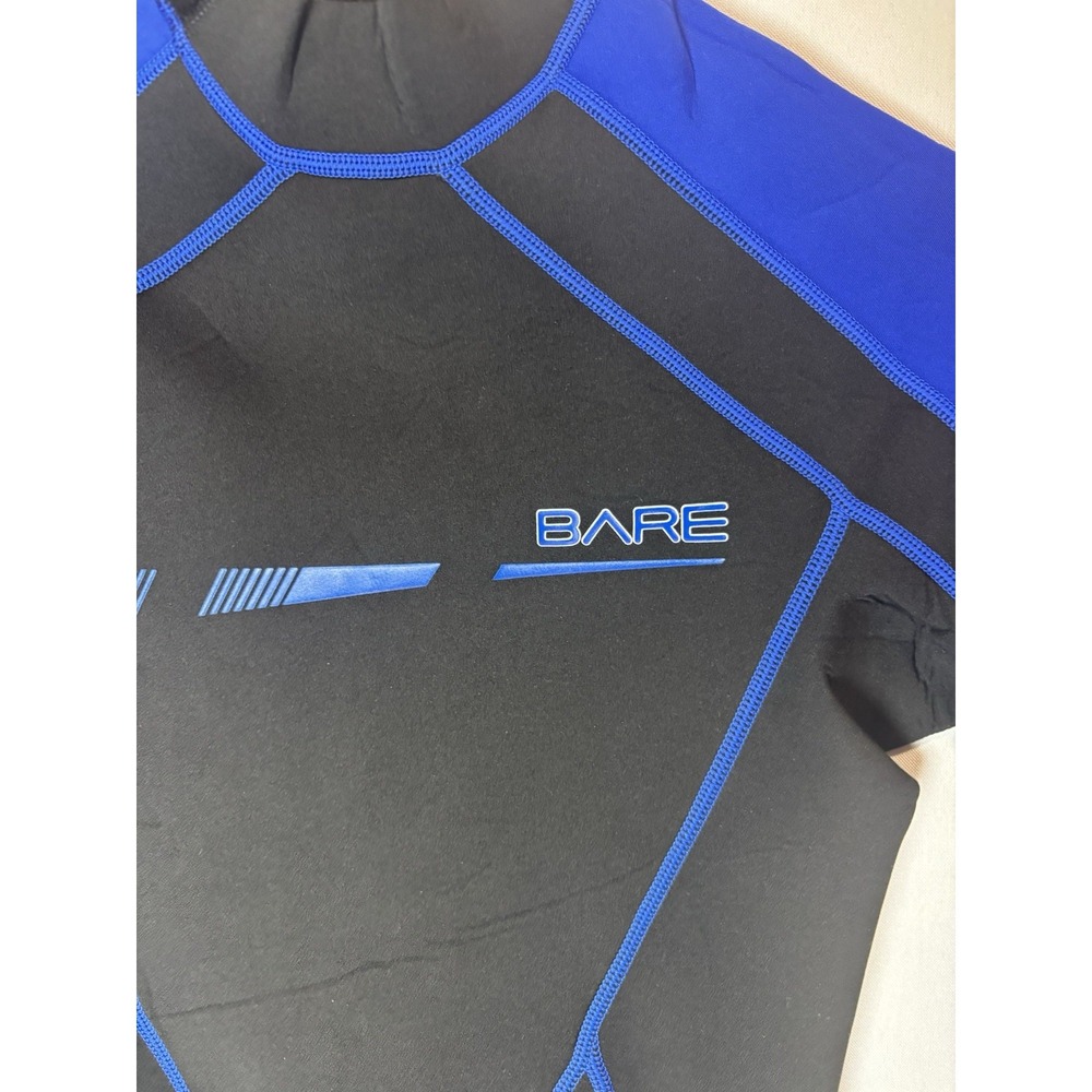 Bare 2mm Sport Shorty Wetsuit Men's LJ Black Blue Back Zip Neoprene - Picture 4 of 16